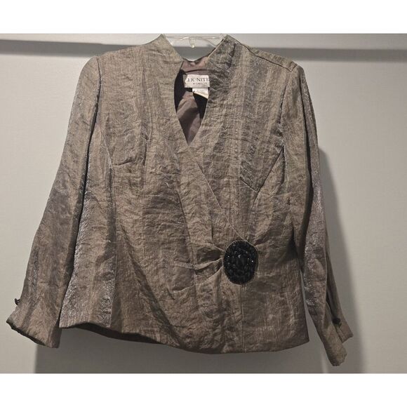 Tops - J.R. Nites Carol‎ Lin Olive Green Evening Party Cocktail Dress Jacket size 12